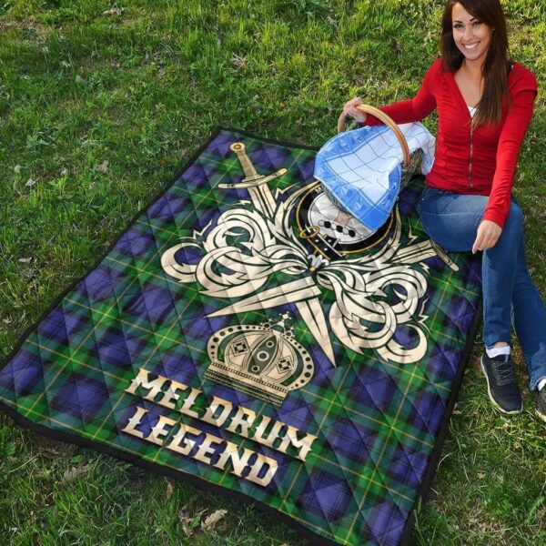 Meldrum Clan Quilt, Scottish Tartan Meldrum Clans Premium Quilt Legend Gold Royal Style - Image 4