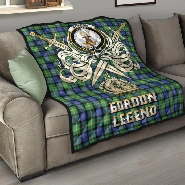 Gordon Old Ancient Clan Quilt, Scottish Tartan Gordon Old Ancient Clans Premium Quilt Legend Gold Royal Style - Image 6