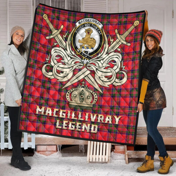 MacGillivray Modern Clan Quilt, Scottish Tartan MacGillivray Modern Clans Premium Quilt Legend Gold Royal Style - Image 2