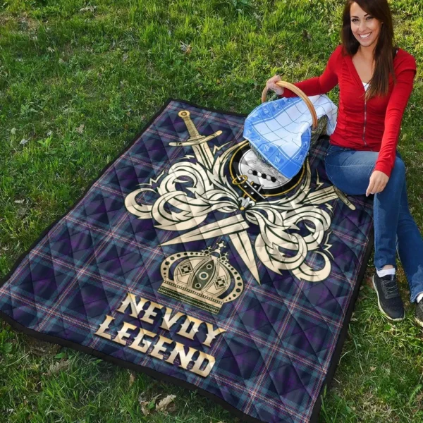 Nevoy Clan Quilt, Scottish Tartan Nevoy Clans Premium Quilt Legend Gold Royal Style - Image 4