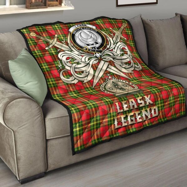 Leask Clan Quilt, Scottish Tartan Leask Clans Premium Quilt Legend Gold Royal Style - Image 6