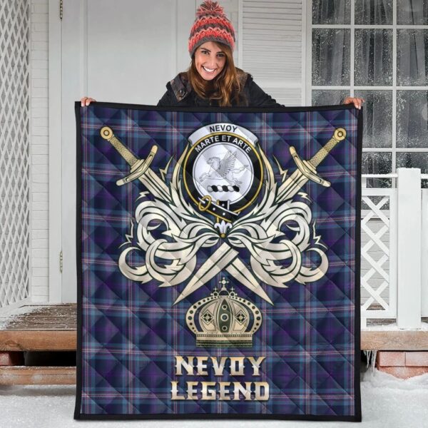 Nevoy Clan Quilt, Scottish Tartan Nevoy Clans Premium Quilt Legend Gold Royal Style