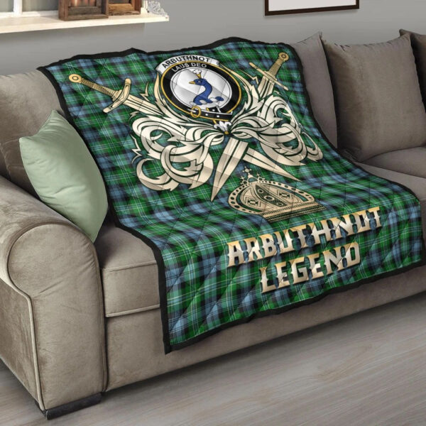 Arbuthnot Ancient Clan Quilt, Scottish Tartan Arbuthnot Ancient Clans Premium Quilt Legend Gold Royal Style - Image 6