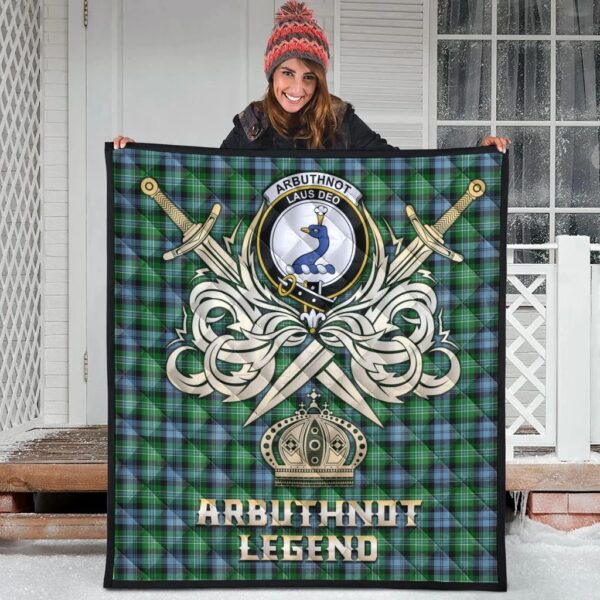 Arbuthnot Ancient Clan Quilt, Scottish Tartan Arbuthnot Ancient Clans Premium Quilt Legend Gold Royal Style