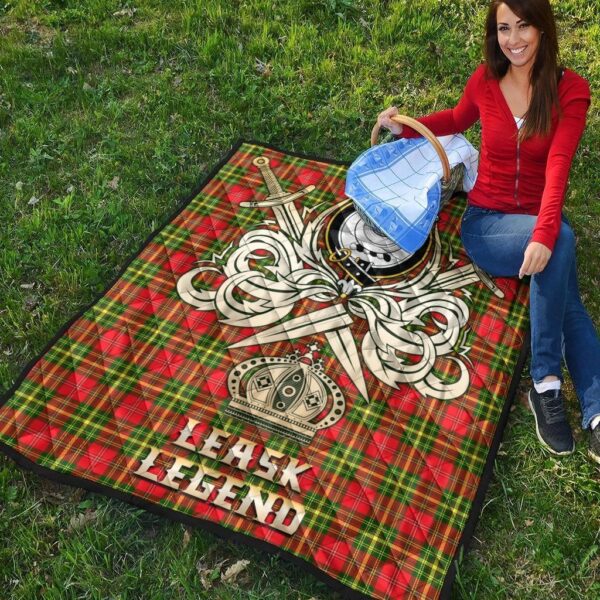 Leask Clan Quilt, Scottish Tartan Leask Clans Premium Quilt Legend Gold Royal Style - Image 4