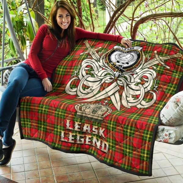 Leask Clan Quilt, Scottish Tartan Leask Clans Premium Quilt Legend Gold Royal Style - Image 5