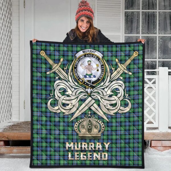 Murray of Atholl Ancient Clan Quilt, Scottish Tartan Murray of Atholl Ancient Clans Premium Quilt Legend Gold Royal Style