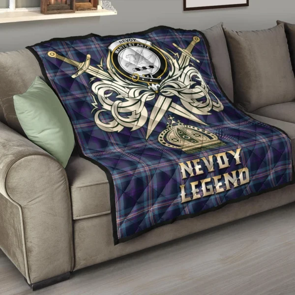 Nevoy Clan Quilt, Scottish Tartan Nevoy Clans Premium Quilt Legend Gold Royal Style - Image 6