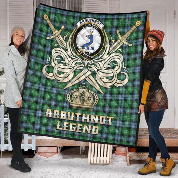 Arbuthnot Ancient Clan Quilt, Scottish Tartan Arbuthnot Ancient Clans Premium Quilt Legend Gold Royal Style - Image 2