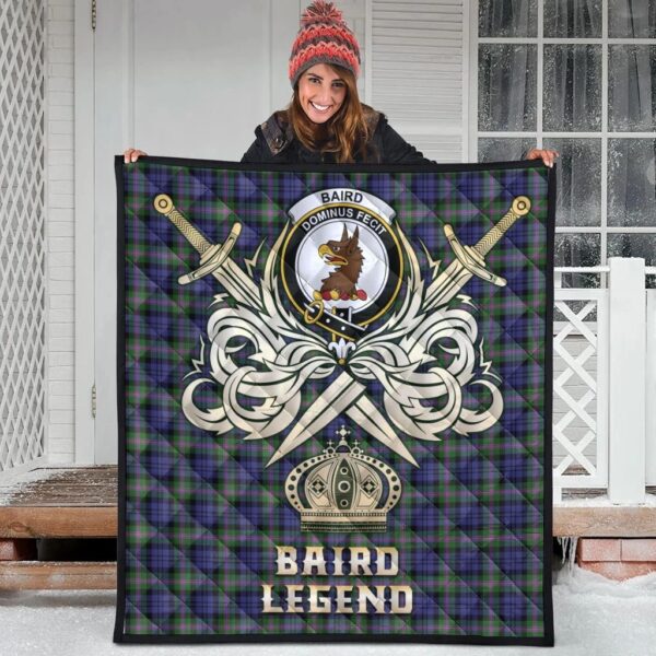 Baird Modern Clan Quilt, Scottish Tartan Baird Modern Clans Premium Quilt Legend Gold Royal Style