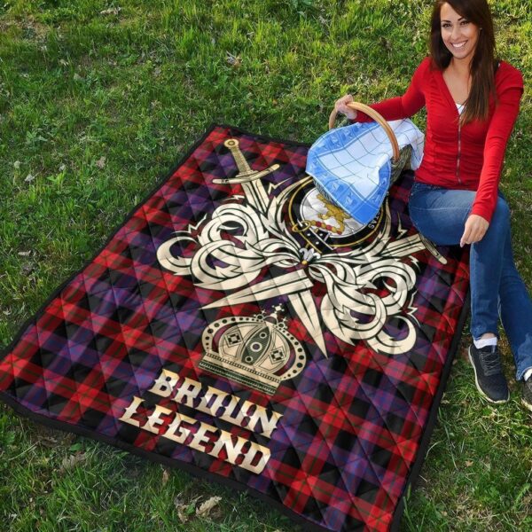 Broun Modern Clan Quilt, Scottish Tartan Broun Modern Clans Premium Quilt Legend Gold Royal Style - Image 4