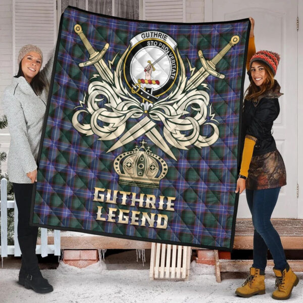 Guthrie Modern Clan Quilt, Scottish Tartan Guthrie Modern Clans Premium Quilt Legend Gold Royal Style - Image 2