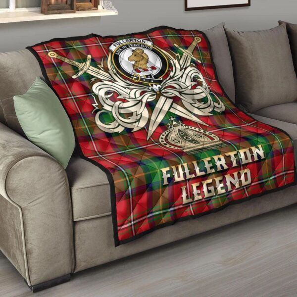 Fullerton Clan Quilt, Scottish Tartan Fullerton Clans Premium Quilt Legend Gold Royal Style - Image 6