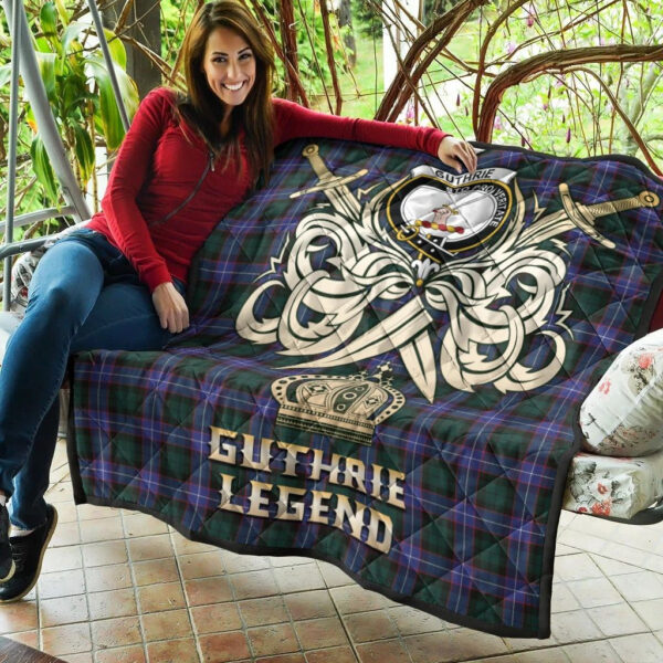 Guthrie Modern Clan Quilt, Scottish Tartan Guthrie Modern Clans Premium Quilt Legend Gold Royal Style - Image 5