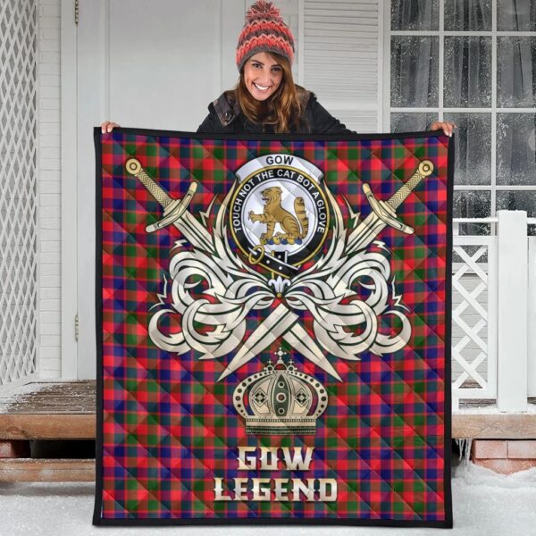 Gow Modern Clan Quilt, Scottish Tartan Gow Modern Clans Premium Quilt Legend Gold Royal Style