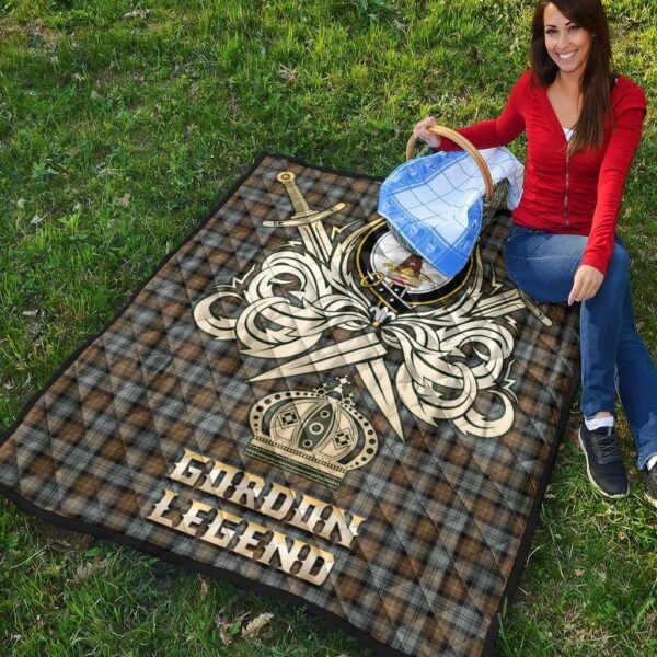 Gordon Weathered Clan Quilt, Scottish Tartan Gordon Weathered Clans Premium Quilt Legend Gold Royal Style - Image 4