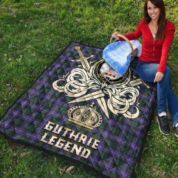 Guthrie Modern Clan Quilt, Scottish Tartan Guthrie Modern Clans Premium Quilt Legend Gold Royal Style - Image 4