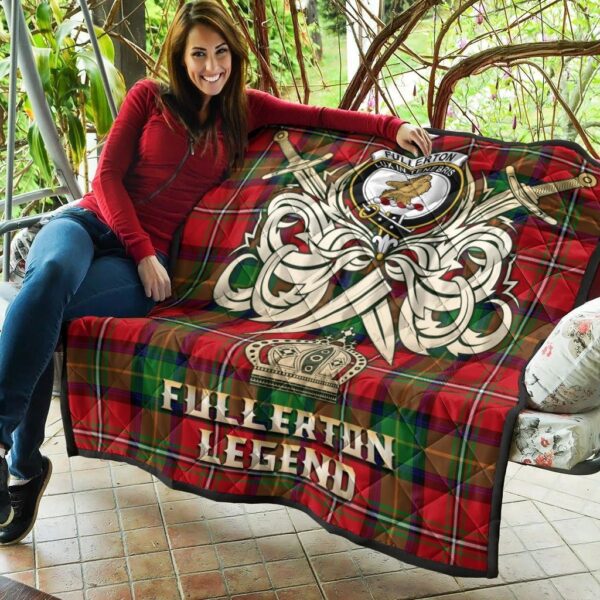 Fullerton Clan Quilt, Scottish Tartan Fullerton Clans Premium Quilt Legend Gold Royal Style - Image 5