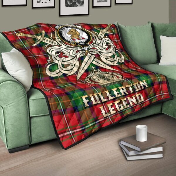 Fullerton Clan Quilt, Scottish Tartan Fullerton Clans Premium Quilt Legend Gold Royal Style - Image 3