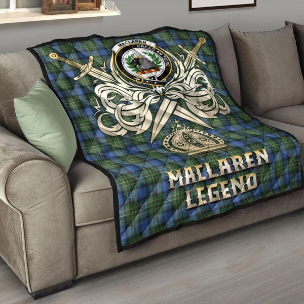 MacLaren Ancient Clan Quilt, Scottish Tartan MacLaren Ancient Clans Premium Quilt Legend Gold Royal Style - Image 6