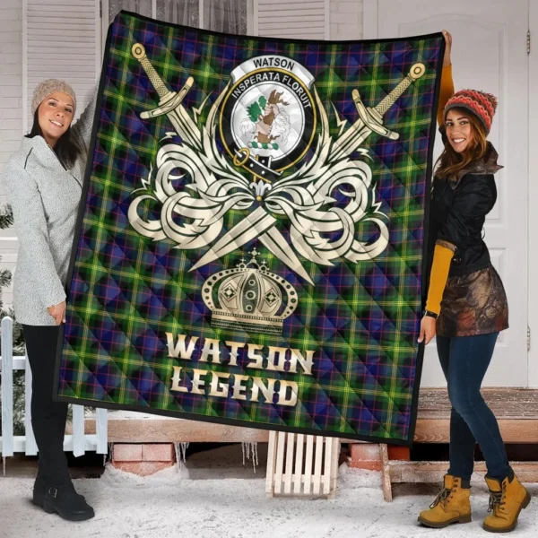 Watson Modern Clan Quilt, Scottish Tartan Watson Modern Clans Premium Quilt Legend Gold Royal Style - Image 2