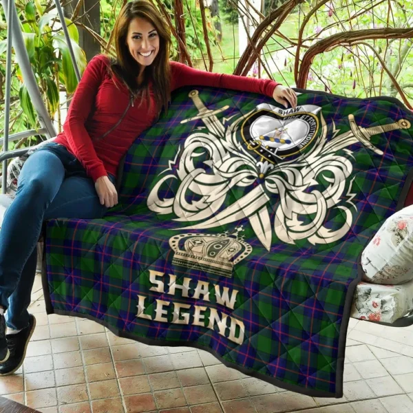 Shaw Modern Clan Quilt, Scottish Tartan Shaw Modern Clans Premium Quilt Legend Gold Royal Style - Image 5