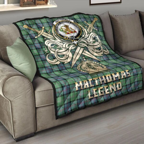 MacThomas Ancient Clan Quilt, Scottish Tartan MacThomas Ancient Clans Premium Quilt Legend Gold Royal Style - Image 6