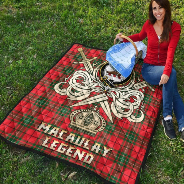 MacAulay Modern Clan Quilt, Scottish Tartan MacAulay Modern Clans Premium Quilt Legend Gold Royal Style - Image 4