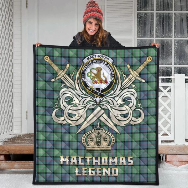 MacThomas Ancient Clan Quilt, Scottish Tartan MacThomas Ancient Clans Premium Quilt Legend Gold Royal Style