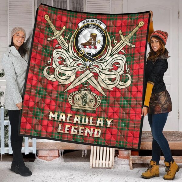 MacAulay Modern Clan Quilt, Scottish Tartan MacAulay Modern Clans Premium Quilt Legend Gold Royal Style - Image 2