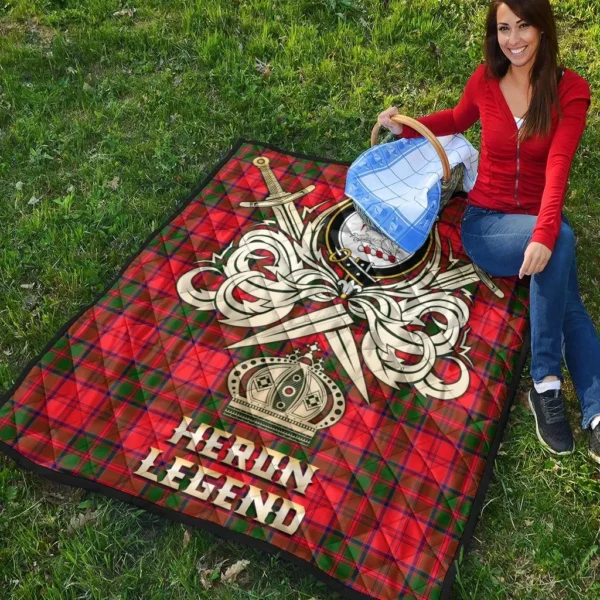 Heron Clan Quilt, Scottish Tartan Heron Clans Premium Quilt Legend Gold Royal Style - Image 4