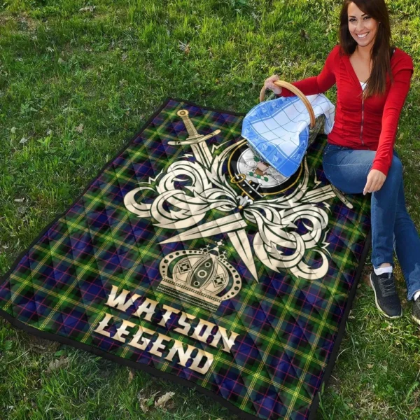 Watson Modern Clan Quilt, Scottish Tartan Watson Modern Clans Premium Quilt Legend Gold Royal Style - Image 4