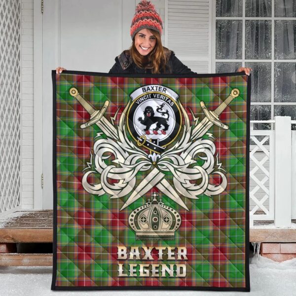 Baxter Modern Clan Quilt, Scottish Tartan Baxter Modern Clans Premium Quilt Legend Gold Royal Style