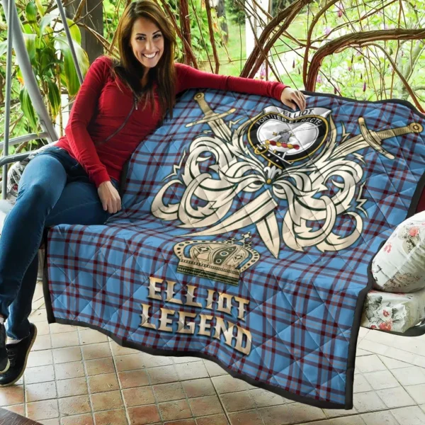 Elliot Ancient Clan Quilt, Scottish Tartan Elliot Ancient Clans Premium Quilt Legend Gold Royal Style - Image 5