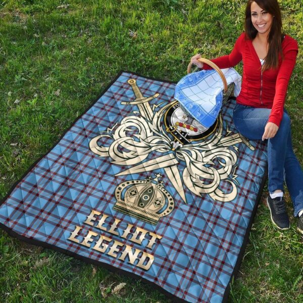 Elliot Ancient Clan Quilt, Scottish Tartan Elliot Ancient Clans Premium Quilt Legend Gold Royal Style - Image 4