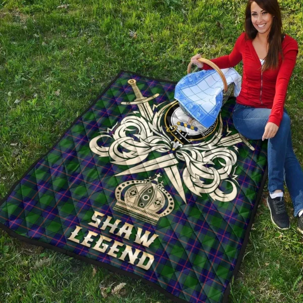 Shaw Modern Clan Quilt, Scottish Tartan Shaw Modern Clans Premium Quilt Legend Gold Royal Style - Image 4