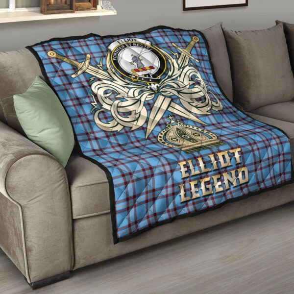 Elliot Ancient Clan Quilt, Scottish Tartan Elliot Ancient Clans Premium Quilt Legend Gold Royal Style - Image 6