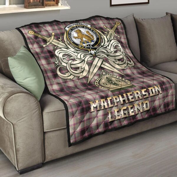 MacPherson Hunting Ancient Clan Quilt, Scottish Tartan MacPherson Hunting Ancient Clans Premium Quilt Legend Gold Royal Style - Image 6