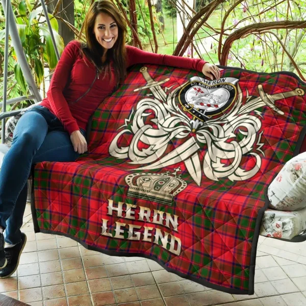 Heron Clan Quilt, Scottish Tartan Heron Clans Premium Quilt Legend Gold Royal Style - Image 5