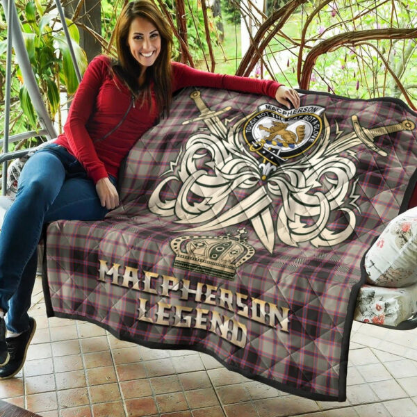 MacPherson Hunting Ancient Clan Quilt, Scottish Tartan MacPherson Hunting Ancient Clans Premium Quilt Legend Gold Royal Style - Image 5