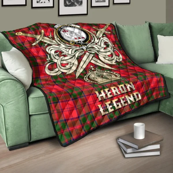 Heron Clan Quilt, Scottish Tartan Heron Clans Premium Quilt Legend Gold Royal Style - Image 3