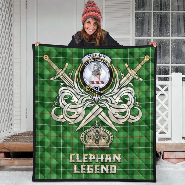 Clephan Clan Quilt, Scottish Tartan Clephan Clans Premium Quilt Legend Gold Royal Style