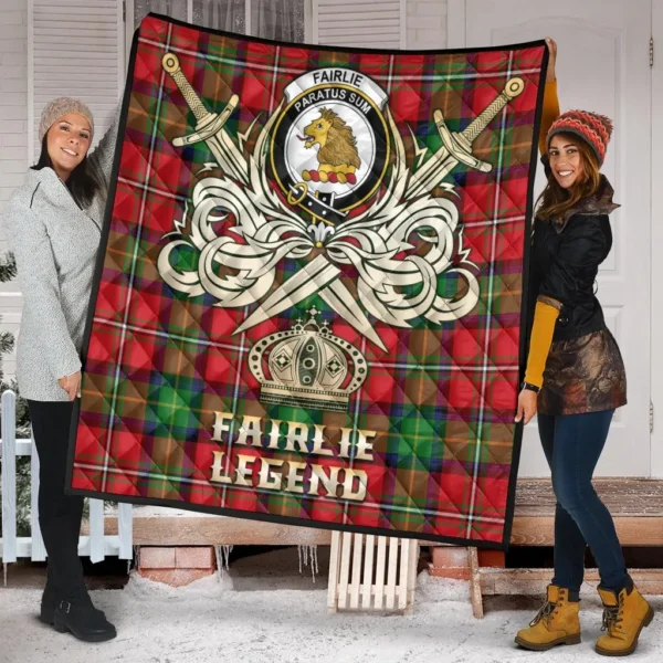 Fairlie Modern Clan Quilt, Scottish Tartan Fairlie Modern Clans Premium Quilt Legend Gold Royal Style - Image 2