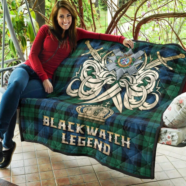 Blackwatch Ancient Clan Quilt, Scottish Tartan Blackwatch Ancient Clans Premium Quilt Legend Gold Royal Style - Image 5