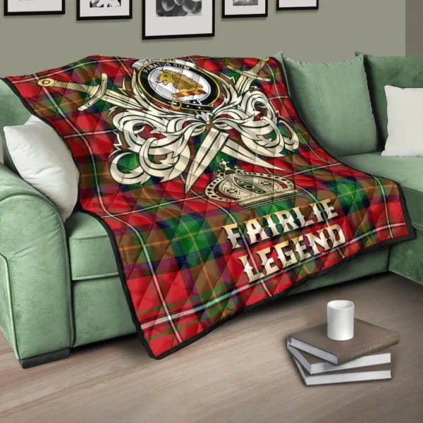 Fairlie Modern Clan Quilt, Scottish Tartan Fairlie Modern Clans Premium Quilt Legend Gold Royal Style - Image 3