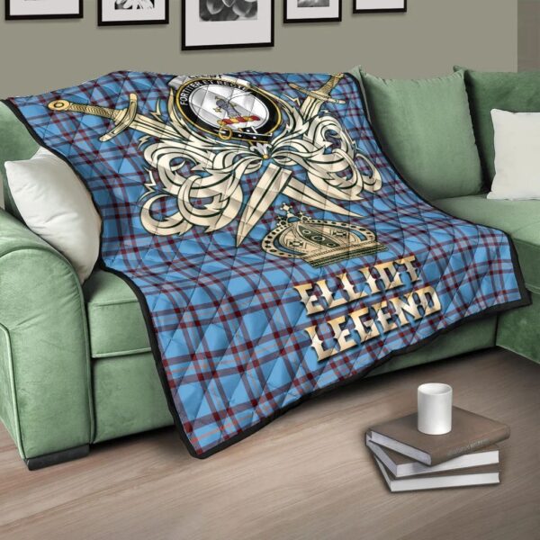 Elliot Ancient Clan Quilt, Scottish Tartan Elliot Ancient Clans Premium Quilt Legend Gold Royal Style - Image 3