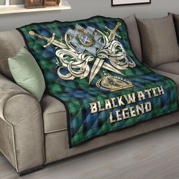 Blackwatch Ancient Clan Quilt, Scottish Tartan Blackwatch Ancient Clans Premium Quilt Legend Gold Royal Style - Image 6