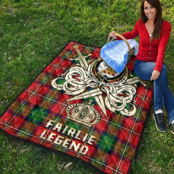 Fairlie Modern Clan Quilt, Scottish Tartan Fairlie Modern Clans Premium Quilt Legend Gold Royal Style - Image 4