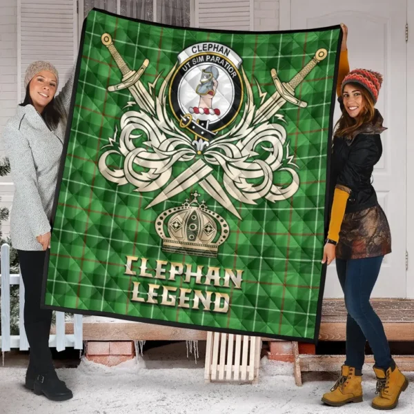 Clephan Clan Quilt, Scottish Tartan Clephan Clans Premium Quilt Legend Gold Royal Style - Image 2