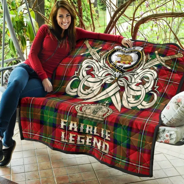 Fairlie Modern Clan Quilt, Scottish Tartan Fairlie Modern Clans Premium Quilt Legend Gold Royal Style - Image 5